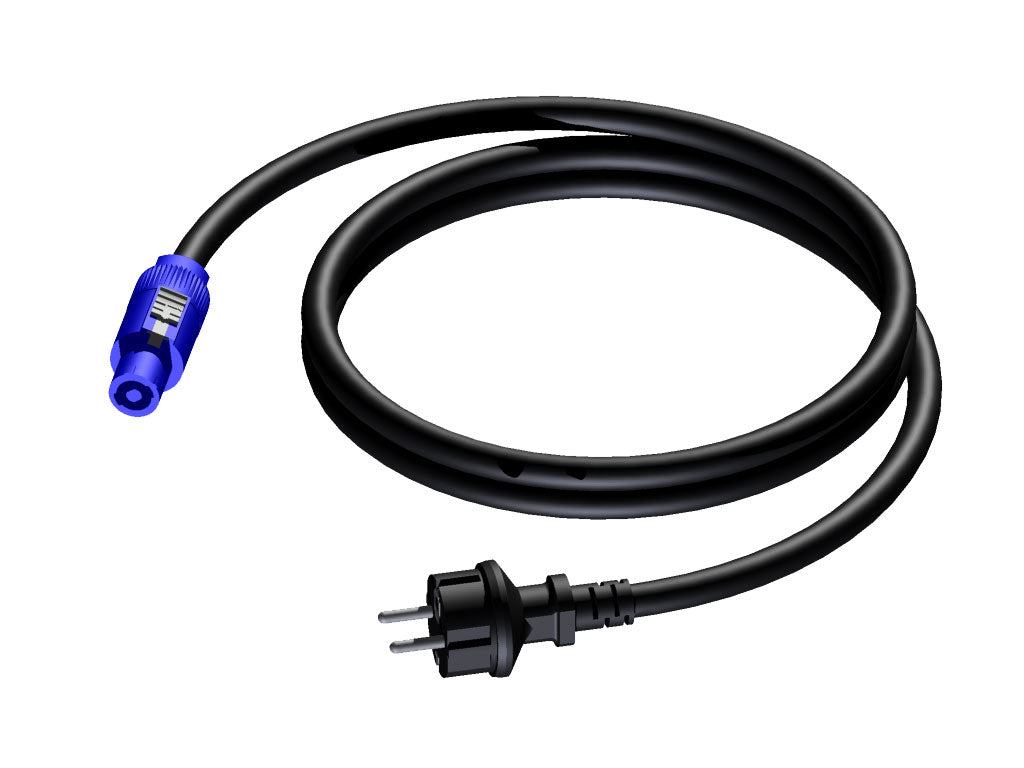 ProCab blaues PowerCon-auf-Schuko-Stromkabel 1,5 m