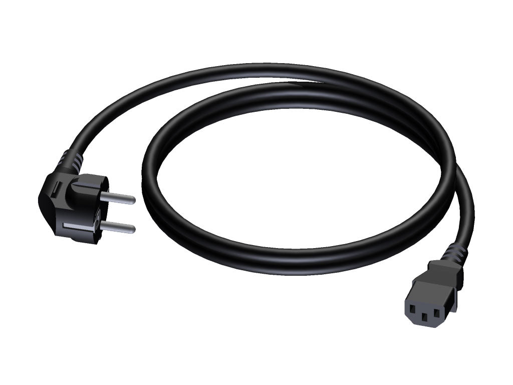 ProCab Stromkabel 3x1,5 mm², Euro-Buchse>Schuko-Stecker, 10 m (PVC)