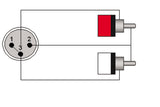 ProCab signalkabel XLR han > 2 x RCA - 10 m