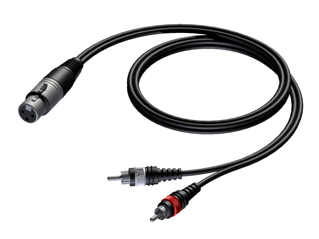 ProCab Signalkabel XLR-Buchse > 2 x RCA – 1,5 m