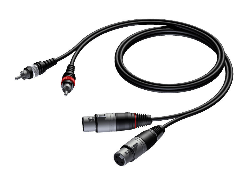 ProCab Signalkabel 2 x XLR Buchse > 2 x RCA – 1,5 m