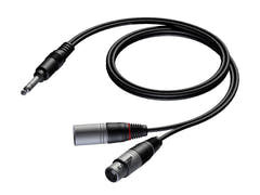 ProCab Insert-Kabel XLR männlich & weiblich > Klinke Stereo 0,6 m