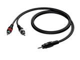 ProCab MiniJack 3,5 mm stereo > 2 x RCA - 5 meter