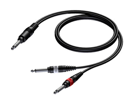 ProCab Jack stereo > 2 x Jack - insert-kabel 3 meter