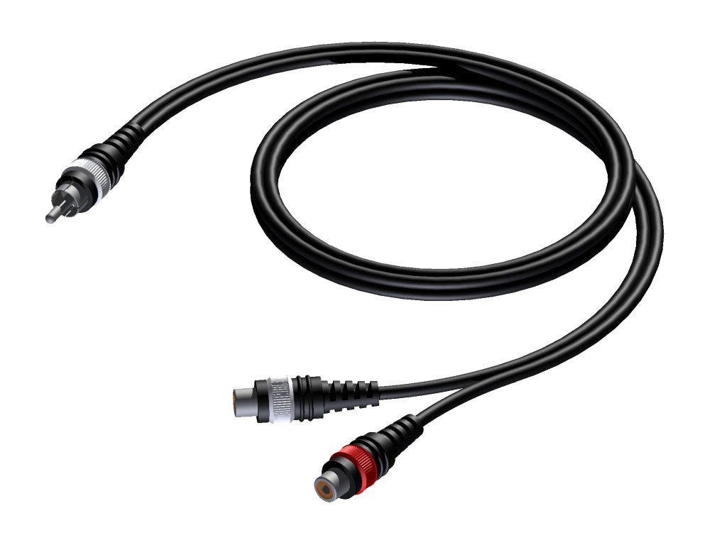 ProCab RCA-Stecker > 2 x RCA-Buchse - Signalkabel 0,25 Meter