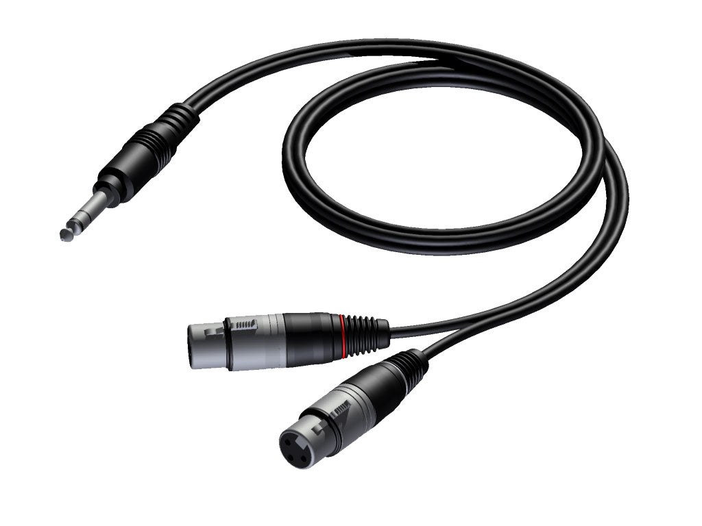 Stereo jack - 2x XLR female 1,5m