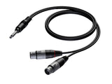 Stereo jack - 2x XLR female 1,5m