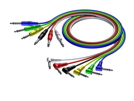 ProCab stereo jack/jack vinkel kabel sæt i 6 farver, 90 cm