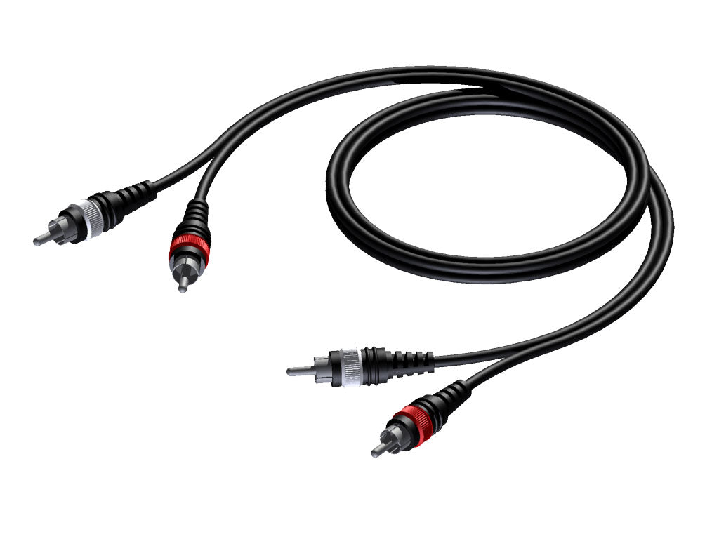 ProCab 2 x RCA han > 2 x RCA han - signalkabel 5 meter