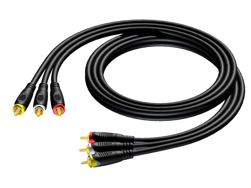 ProCab 3 x RCA-Stecker > 3 x RCA-Stecker 1,5 Meter