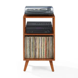 Crosley Asheville Small Plattenspielertisch mit Vinylaufbewahrung – Walnut