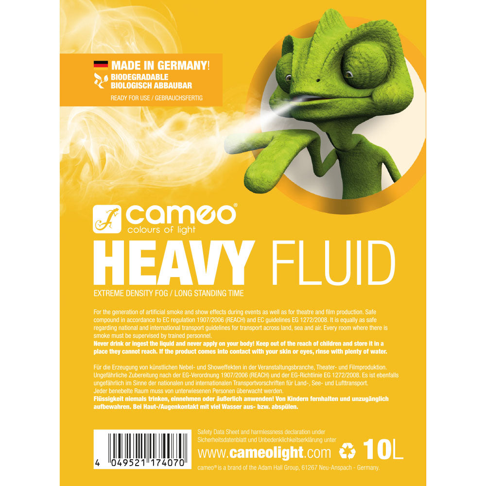 Cameo HEAVY FLUID 10 L – Nebelflüssigkeit mit sehr hoher Dichte und sehr langer Standzeit 10 L