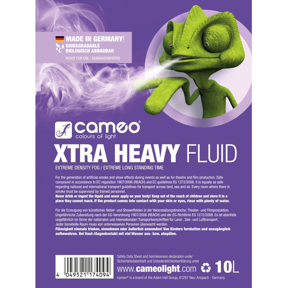Cameo XTRA HEAVY FLUID 10 L - Nebelflüssigkeit mit sehr hoher Dichte und extrem langer Standzeit 10 L
