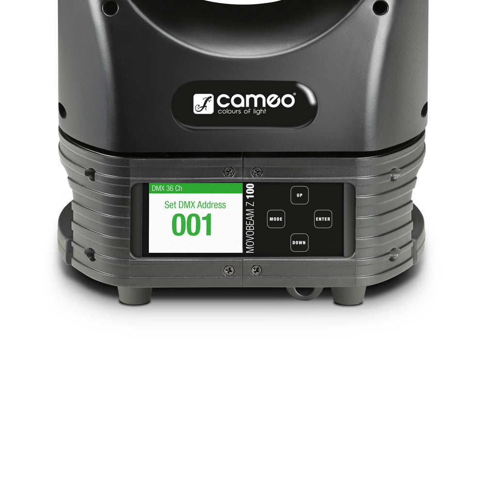 Cameo MOVO BEAM Z100 - Beam-moving head mit unbegrenzter Rotation, LED-Ring und Zoom