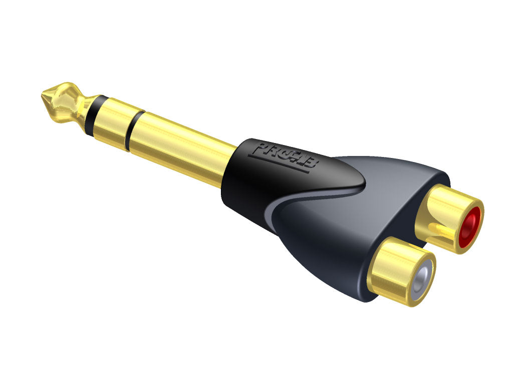 ProCab Adapter Stereoklinke Stecker > 2 x RCA-Buchse L/R