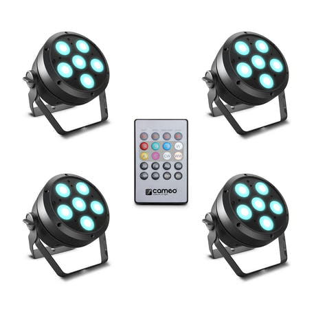 Cameo ROOT® PAR 6 SET 1 - Set inklusive 4 x CLROOTPAR6 inkl. IR-Fernbedienung (CLPFLAT1REMOTE)