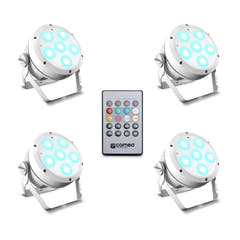 Cameo ROOT® PAR 6 WH SÆT 1 - Set inklusive 4 x CLROOTPAR6WH inkl. IR-Fernbedienung (CLPFLAT1REMOTE)