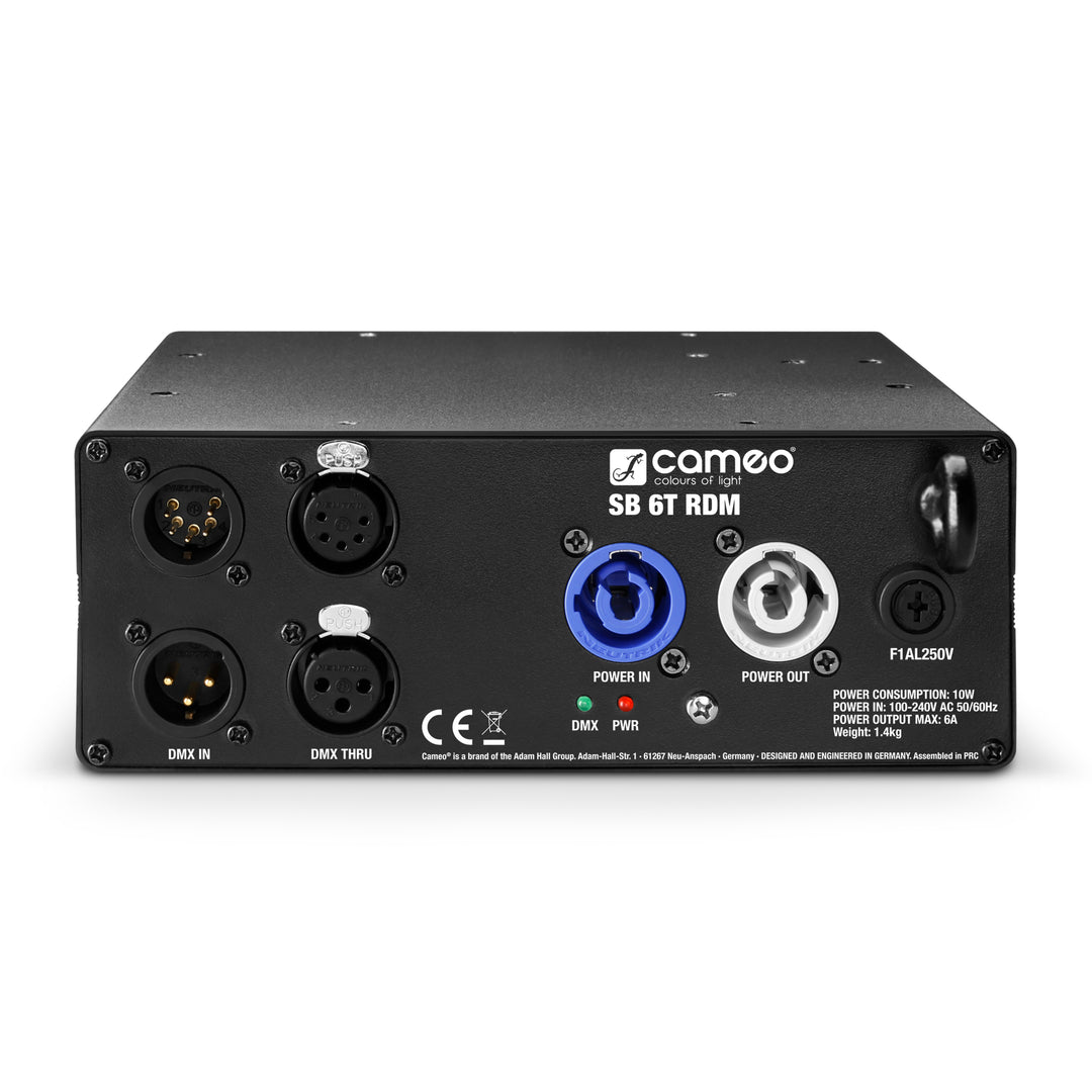 Cameo SB 6 T RDM - 6-Ausgangs DMX/RDM-Splitter/Booster mit 3- und 5-poligen Anschlüssen