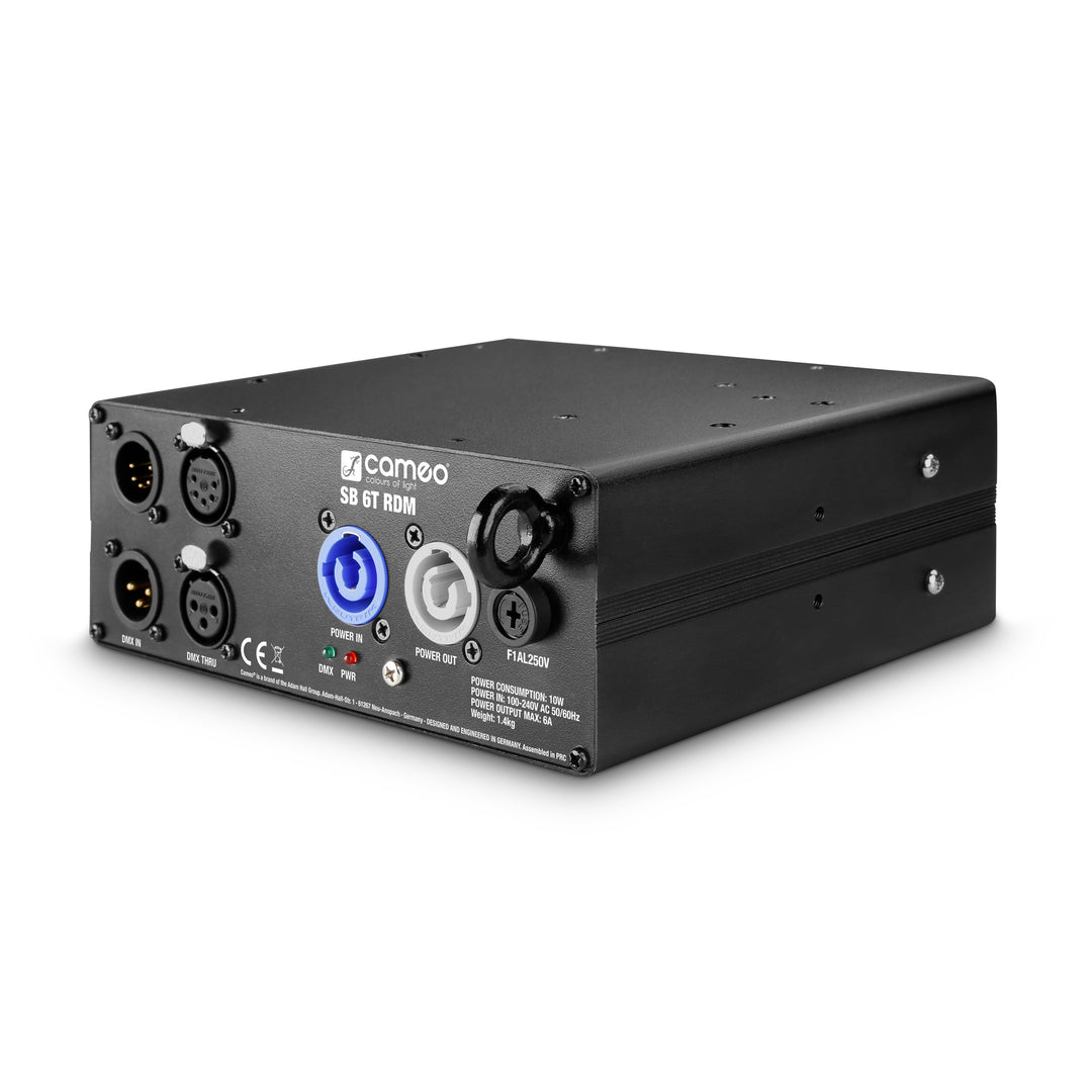 Cameo SB 6 T RDM - 6-Ausgangs DMX/RDM-Splitter/Booster mit 3- und 5-poligen Anschlüssen