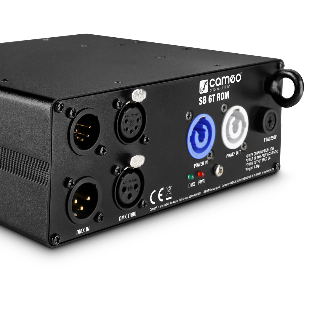 Cameo SB 6 T RDM - 6-Ausgangs DMX/RDM-Splitter/Booster mit 3- und 5-poligen Anschlüssen