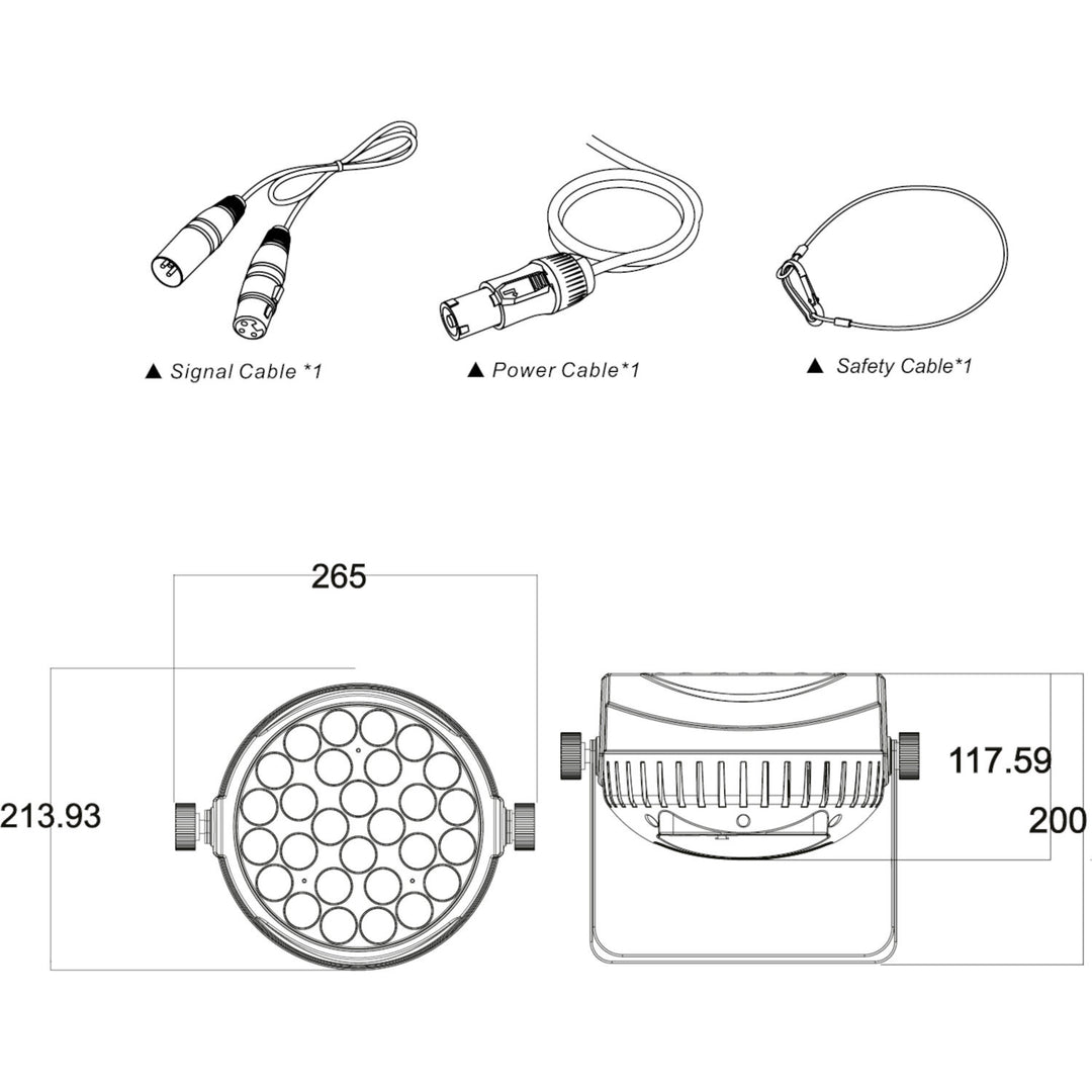 AFX RGBW Led Par m. Zoom (28x10W)