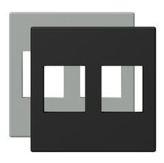Keystone-Montageplatte 45 x 45 mm für 2 Stecker, Schwarz