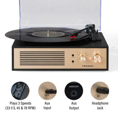Crosley Miles Plattenspieler, Black