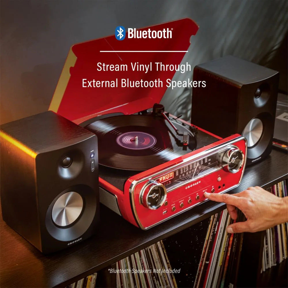 Crosley Powel CR6047A 7-in-1 Plattenspieler mit Bluetooth, CD und Radio