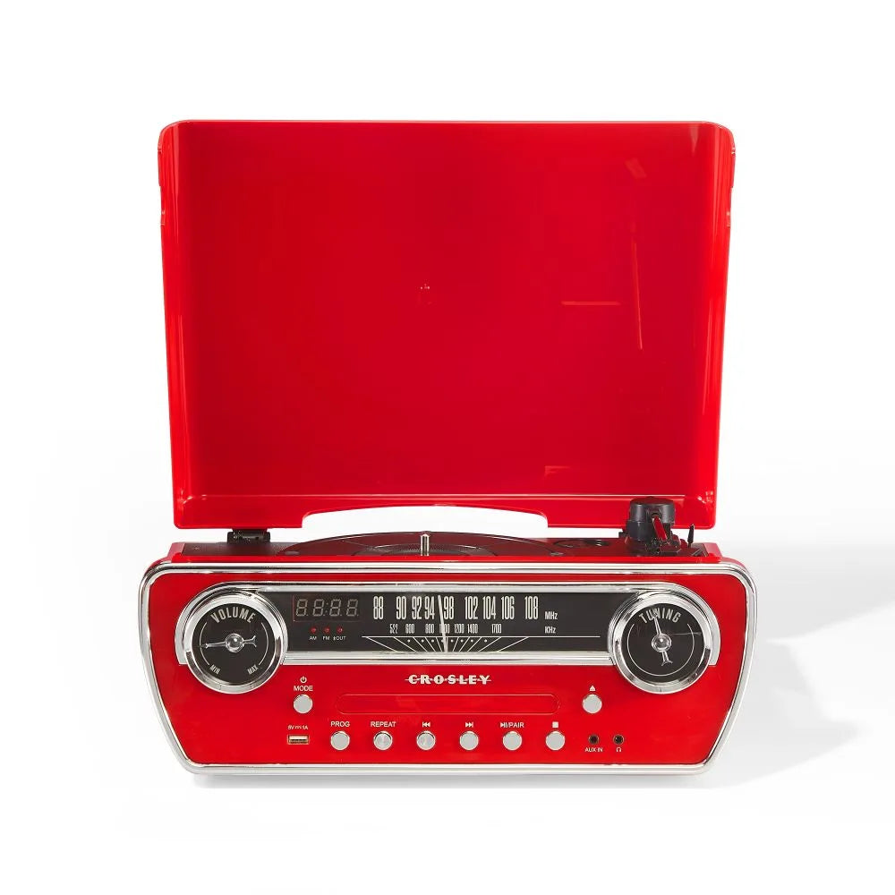 Crosley Powel CR6047A 7-in-1 Plattenspieler mit Bluetooth, CD und Radio