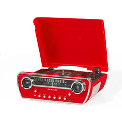 Crosley Powel CR6047A 7-in-1 Plattenspieler mit Bluetooth, CD und Radio