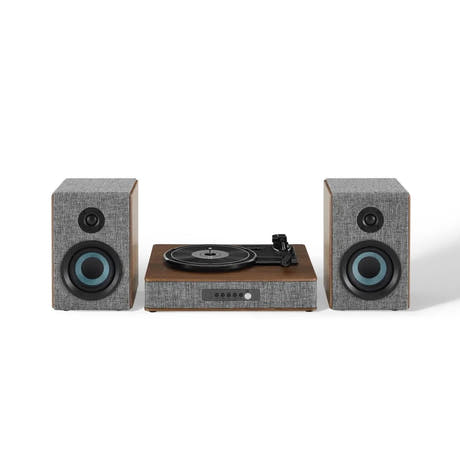 Crosley Arya Plattenspieler mit Lautsprechern, Grau