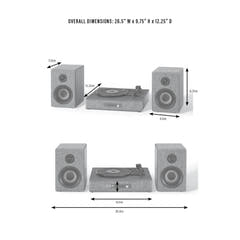 Crosley Arya Plattenspieler mit Lautsprechern, Grau