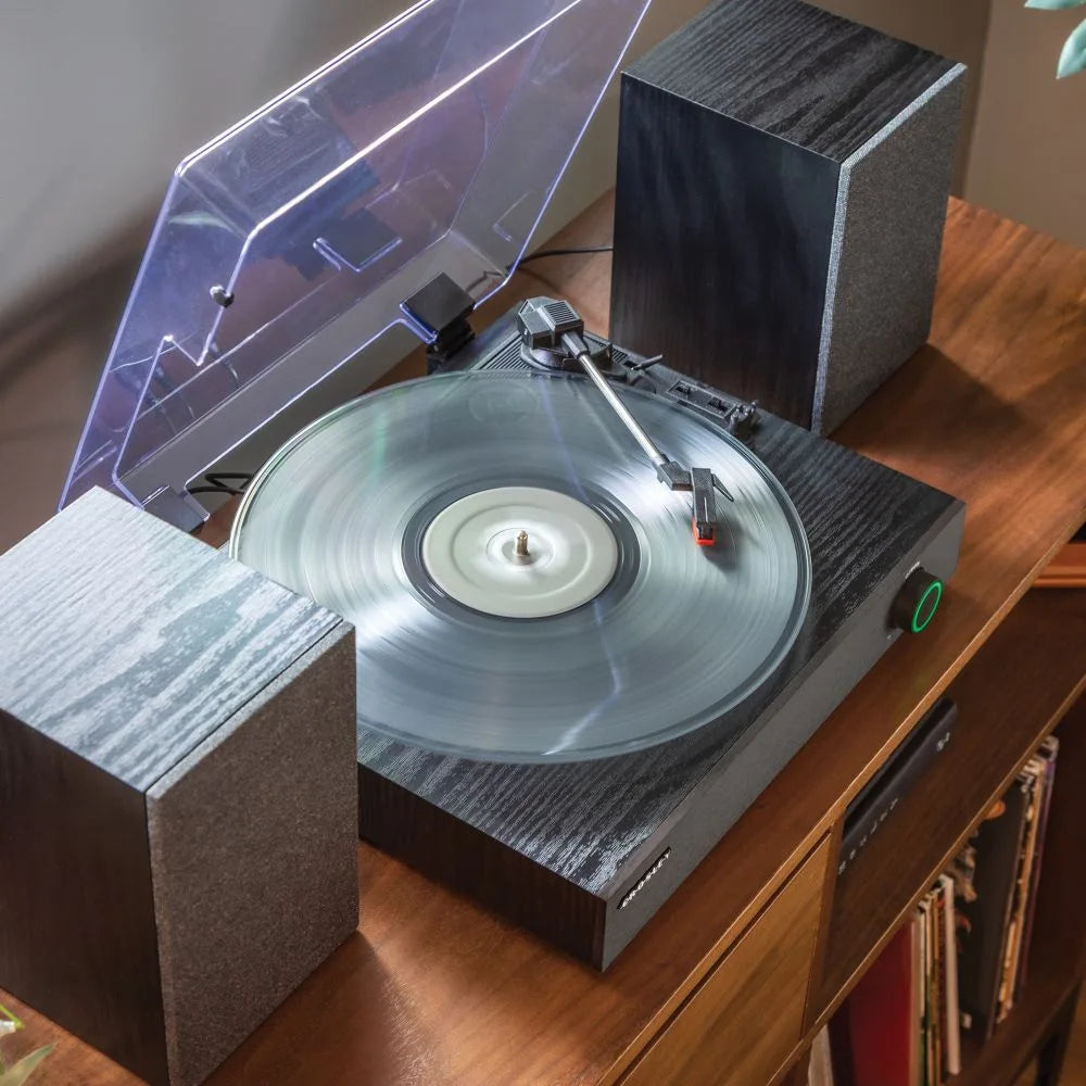 Crosley Zane Plattenspieler mit Lautsprechern, Schwarz
