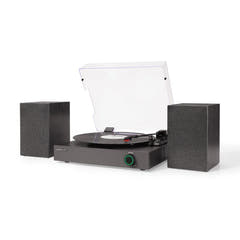 Crosley Zane Plattenspieler mit Lautsprechern, Schwarz