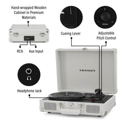 Crosley Cruiser Plus Plattenspieler Zweiwege-Bluetooth (White Sand)