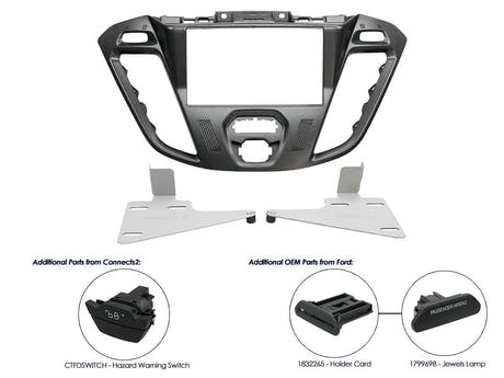 CT23FD39 2-DIN Rahmen für Ford Transit Custom 2012-