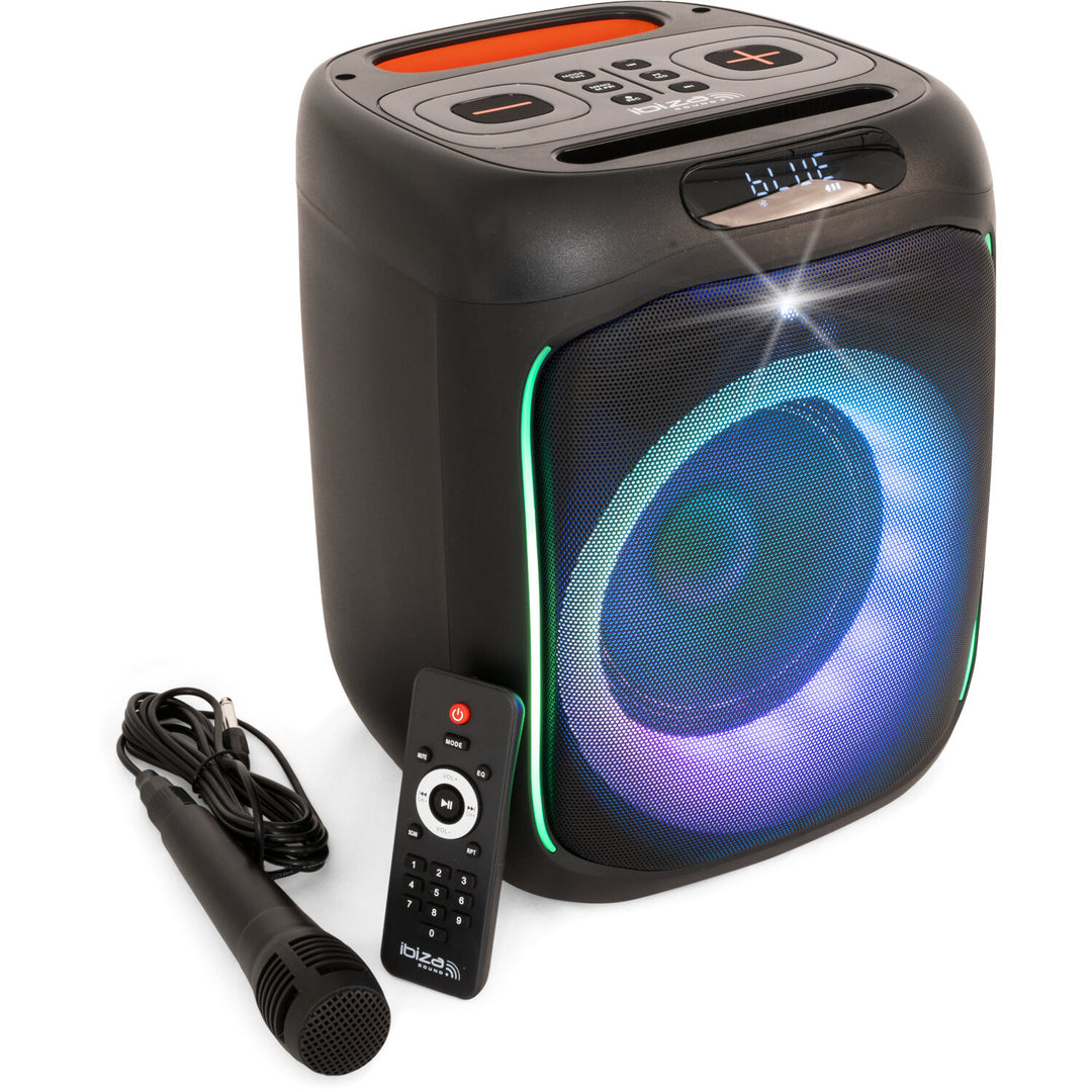 IBIZA Partylautsprecher m. Licht und Bluetooth