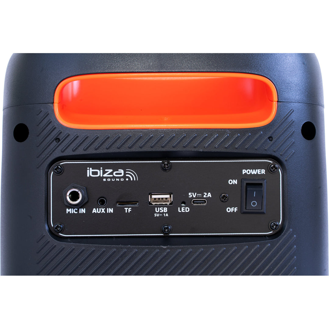 IBIZA Partylautsprecher m. Licht und Bluetooth