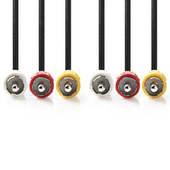 Composite Videokabel, 3 x RCA-Stecker /3 x RCA-Stecker, 1.5 m.