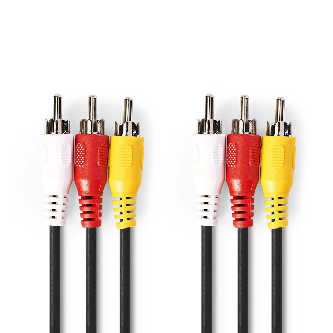 Composite Videokabel, 3 x RCA-Stecker /3 x RCA-Stecker, 1.5 m.