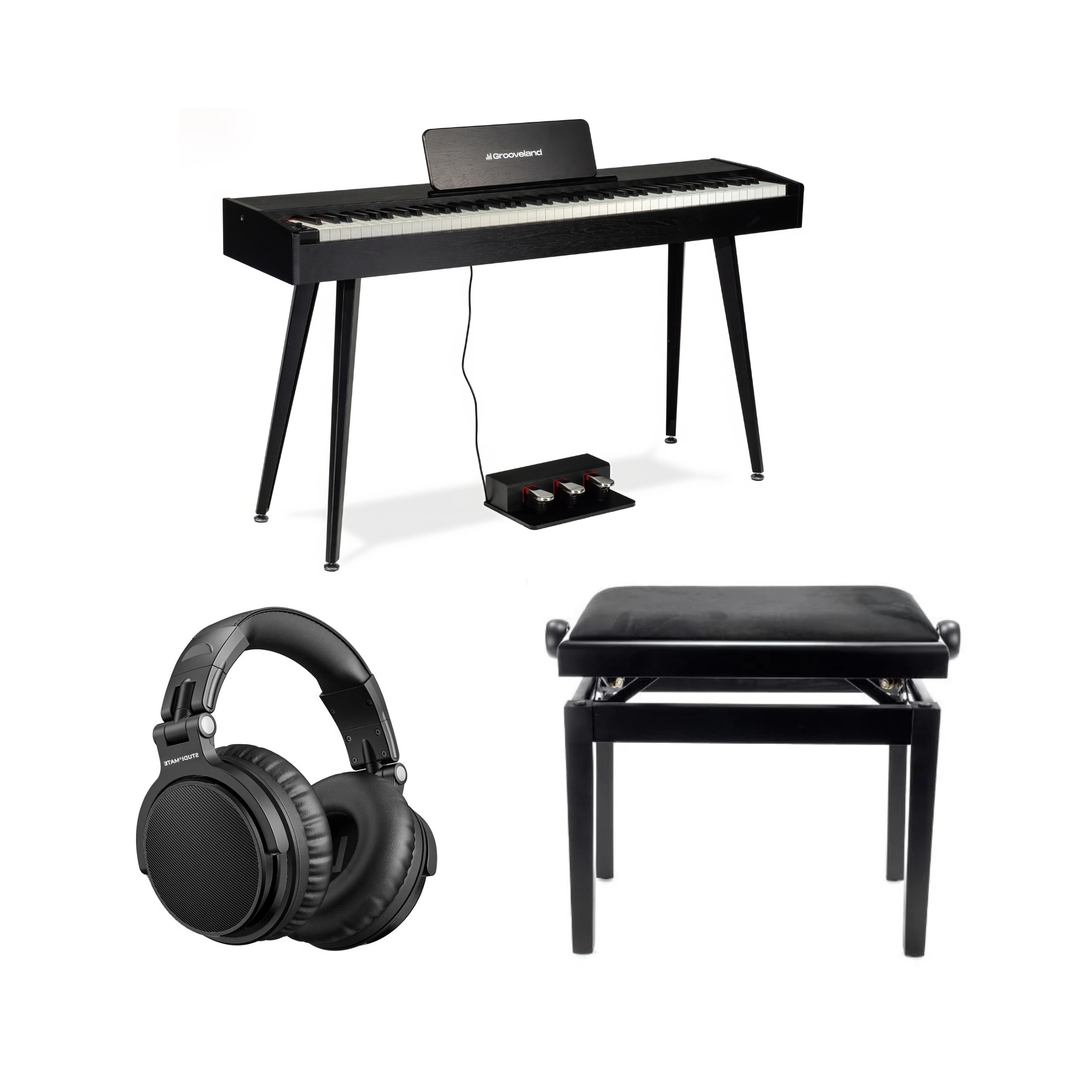 Grooveland DDP-140 E-Piano (Schwarz) Bundle