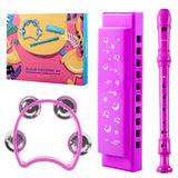 Harmonikas, Recorders und Tamburin-Set in Pink.