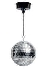 Batteridrevet Diskokugle m. LED (20 cm) & Punktstrahler