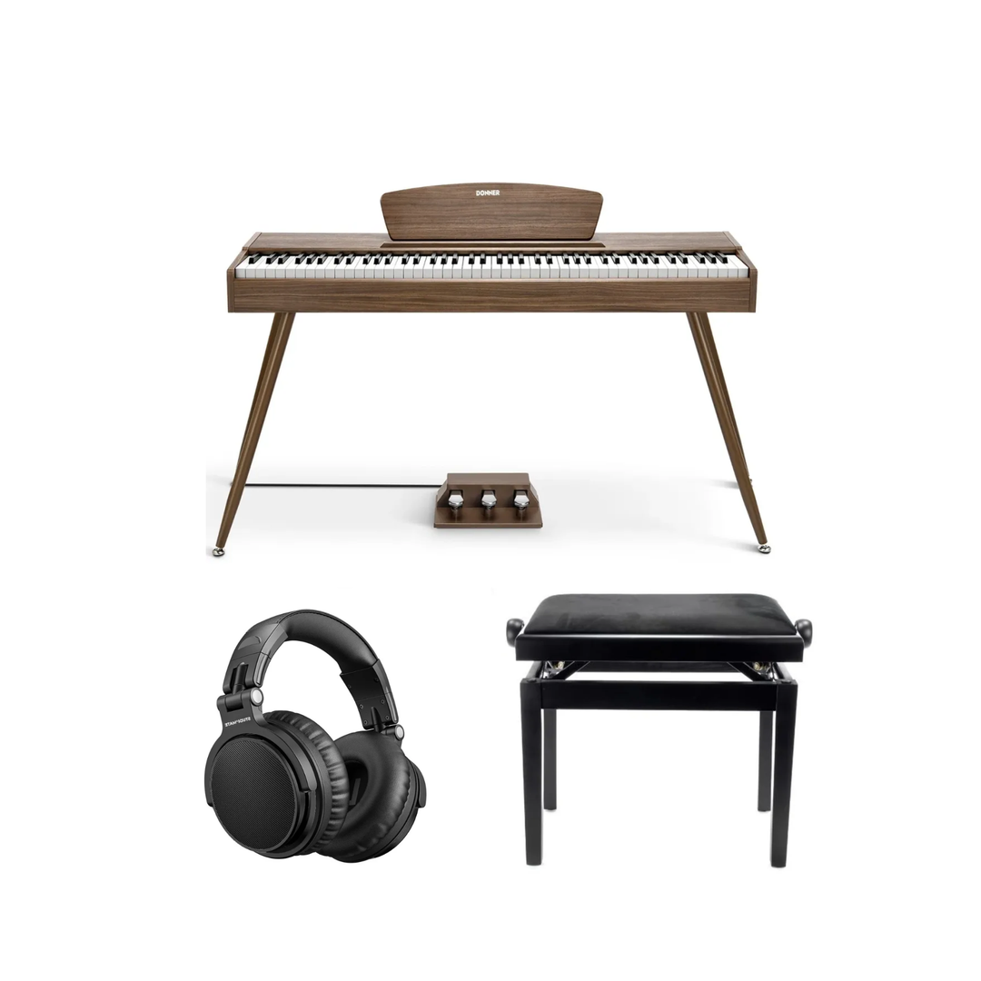 Donner DDP-80 E-Piano Nussbaum Komplette Pakke