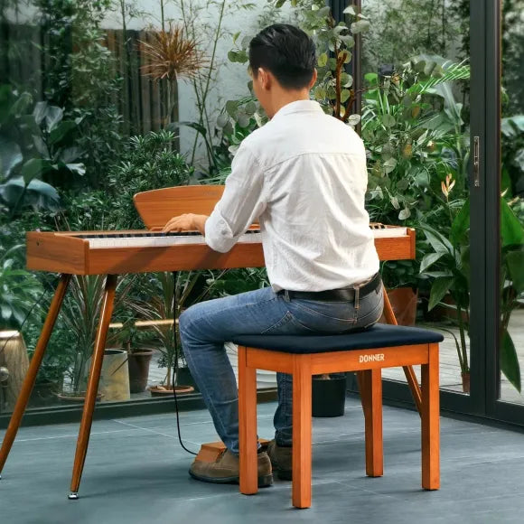 Donner Bench Klavierbank Holz