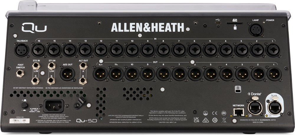 Decksaver Schutz cover für Allen & Heath QU-5/5D
