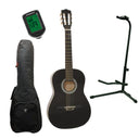 DiMavery AC-303 Konzertgitarre 3/4 (Schwarz) Startpaket