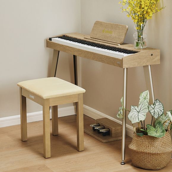 Donner Bench Klavierbank beige
