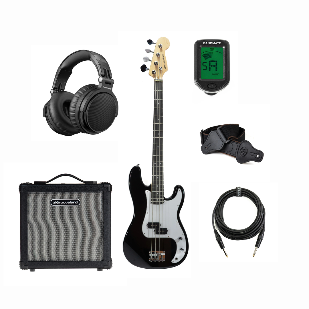 Grooveland PB E-Bass (Sort) Startpakke