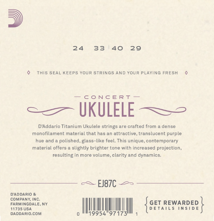 Daddario EJ87C Konzert Ukulele Saitensatz